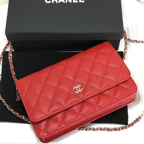 red woc chanel|chanel woc red caviar.